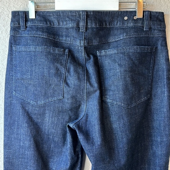 CAbi Wide Leg High Rise Trouser Jeans #5691 Deep Sea Dark Wash Size 12 Long - Picture 7 of 13